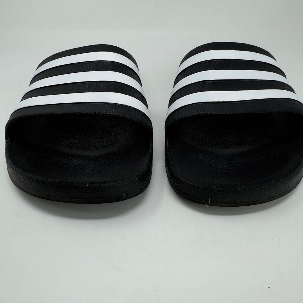 Adidas Black and White Striped Slide Sandal M10 / W11 - Picture 5 of 7